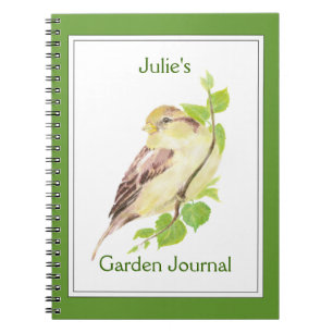 Cuaderno Personalizado, Garden Journal con barra de color d