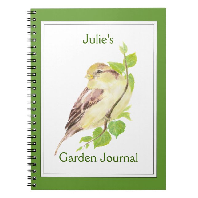 Cuaderno Personalizado, Garden Journal con barra de color d (Frente)