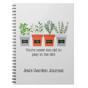 Cuaderno Personalizado Garden Journal Fun Cita Herbs