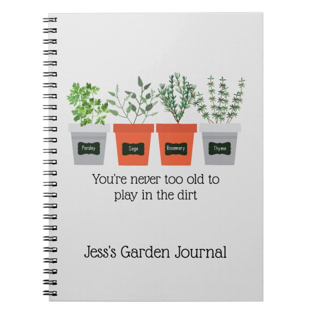 Cuaderno Personalizado Garden Journal Fun Cita Herbs (Frente)