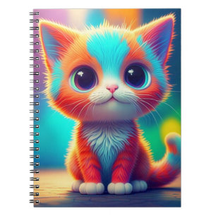 Cuaderno Personalizado gatito de color arcoiris