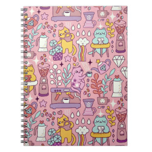 Cuaderno Personalizado Gato Divertido En Rosa