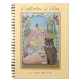 Cuaderno Personalizado Gatos de Boda Amarillo
