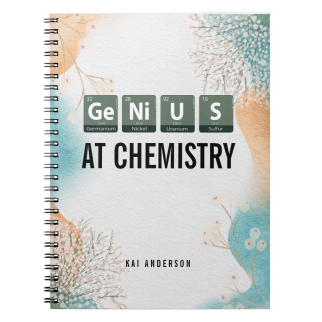 Cuaderno Personalizado Genius Estudiante de Química de Mesa (Frente)