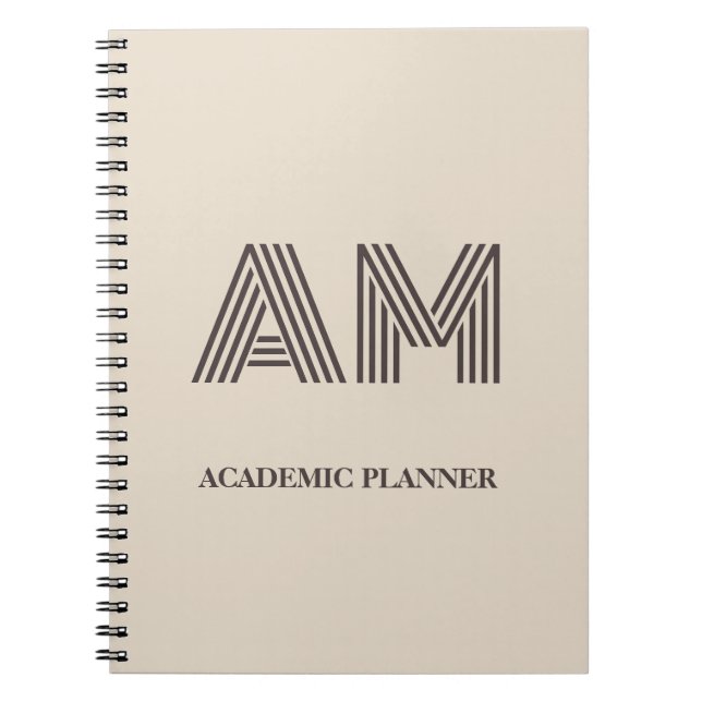 Cuaderno Personalizado Geométrico Beige Taupe Mini (Frente)