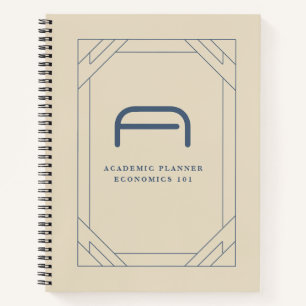 Cuaderno Personalizado Geométrico de Arena Azul Co