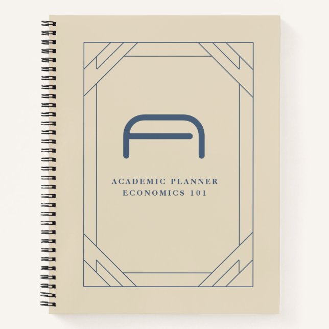 Cuaderno Personalizado Geométrico de Arena Azul Co (Anverso)