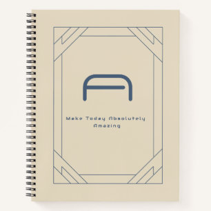 Cuaderno Personalizado Geométrico de Arena Azul Co