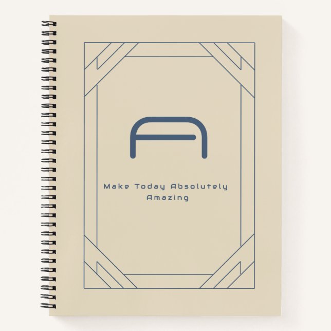 Cuaderno Personalizado Geométrico de Arena Azul Co (Anverso)