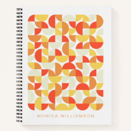 Cuaderno Personalizado Geométrico Rojo Amarillo Na