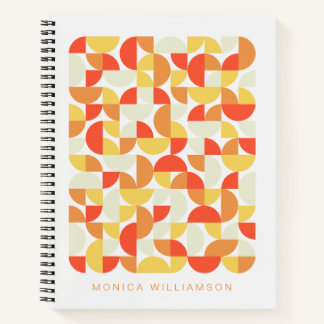 Cuaderno Personalizado Geométrico Rojo Amarillo Na