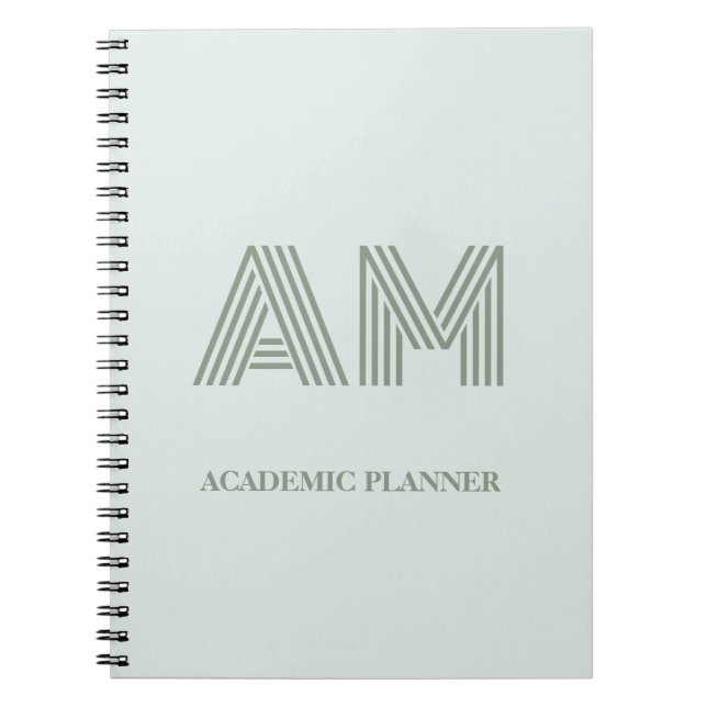 Cuaderno Personalizado Geométrico Verde Salvia Min (Frente)