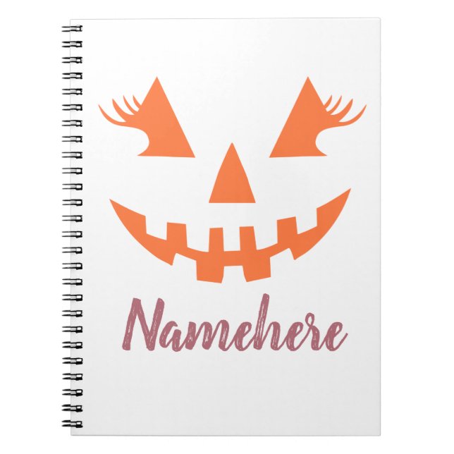 Cuaderno Personalizado Girly Jack O Lantern Pumpkin Hallowe (Frente)