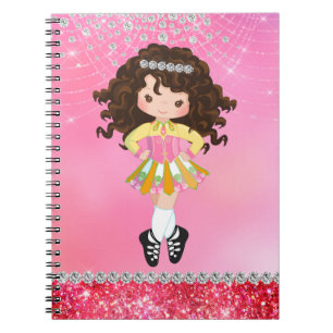 Cuaderno Personalizado Glam irlandés Dance Brunette Chica