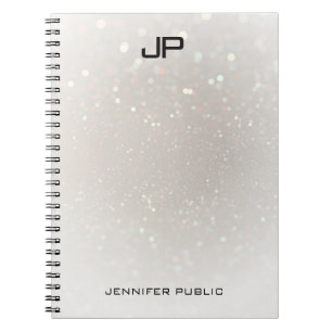 Cuaderno Personalizado Glamoroso Monograma Moderno Elegante
