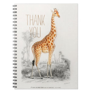 Cuaderno Personalizado Gracias Giraffe Animal Fleece Blank