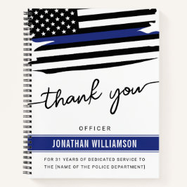 Cuaderno Personalizado Gracias Oficial de Policía Regalo de