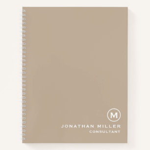 Cuaderno Personalizado Gran Espiral Beige Tapa dura de 8,5"