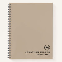Personalizado Gran Espiral Beige Tapa dura de 8,5"