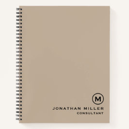 Cuaderno Personalizado Gran Espiral Beige Tapa dura de 8,5"