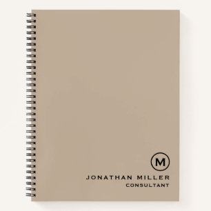 Cuaderno Personalizado Gran Espiral Beige Tapa dura de 8,5"