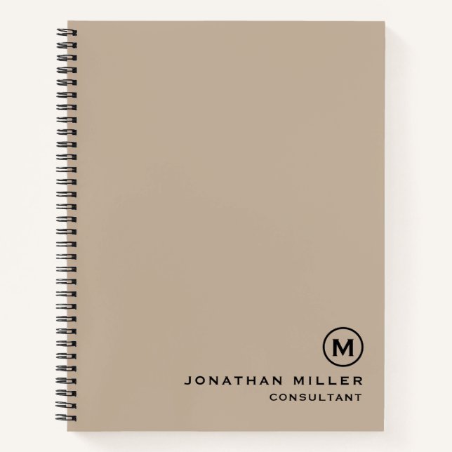 Cuaderno Personalizado Gran Espiral Beige Tapa dura de 8,5" (Anverso)