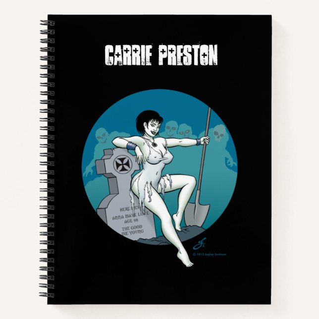 Cuaderno Personalizado Graveyard Zombie Pinup Chica (Anverso)