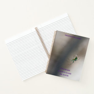 Cuaderno Personalizado Green Orb Weaver Spider School Class