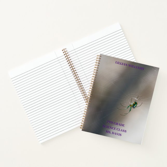 Cuaderno Personalizado Green Orb Weaver Spider School Class (Interior)