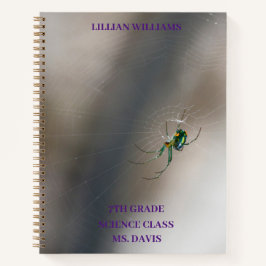 Cuaderno Personalizado Green Orb Weaver Spider School Class