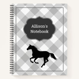 Cuaderno Personalizado Gris Buffalo Tapado Pony Caballo