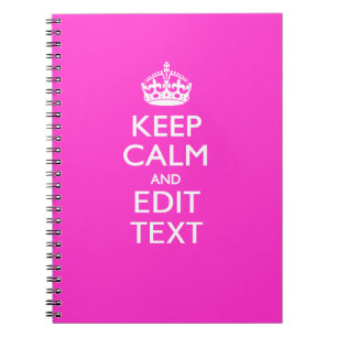 Cuaderno Personalizado GUARDE la CALMA Y su rosa vibrante