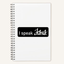 Cuaderno Personalizado hablo de Jesús en blanco y negro en 