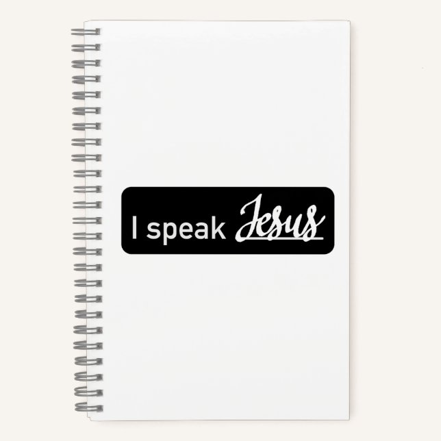 Cuaderno Personalizado hablo de Jesús en blanco y negro en  (Anverso)