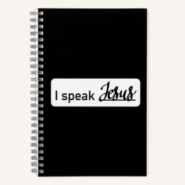 Cuaderno Personalizado hablo de Jesús en blanco y negro en 