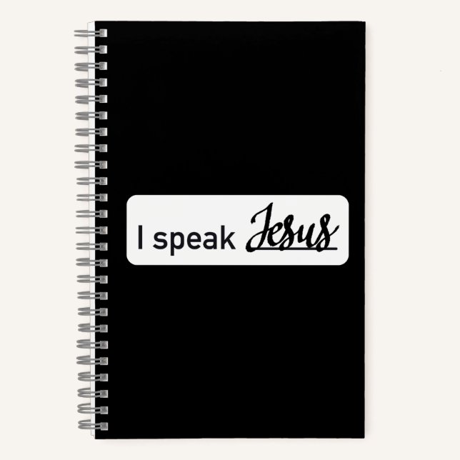 Cuaderno Personalizado hablo de Jesús en blanco y negro en  (Anverso)