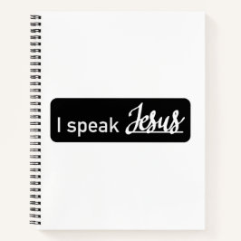 Cuaderno Personalizado hablo de Jesús en blanco y negro en 