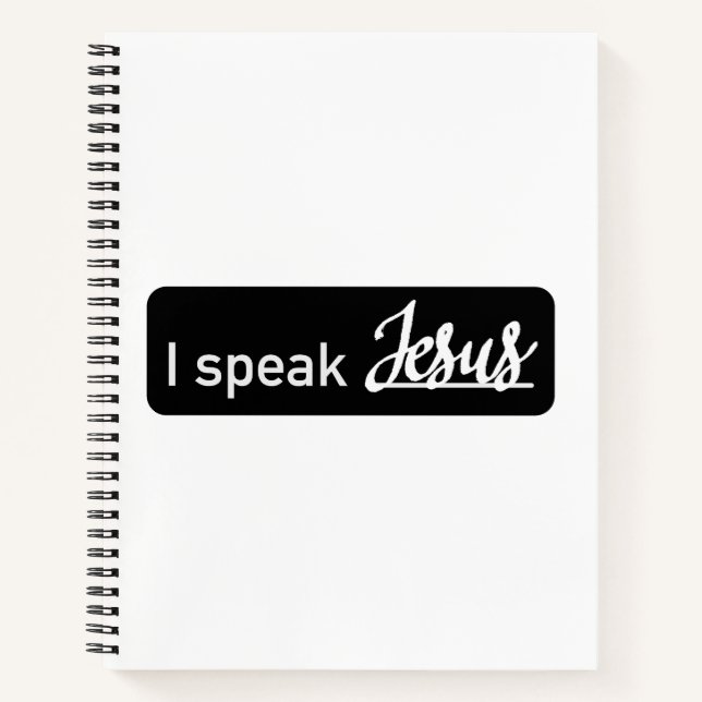 Cuaderno Personalizado hablo de Jesús en blanco y negro en  (Anverso)