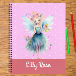 Cuaderno Personalizado Hadas Rosa Escribir Dibujar
