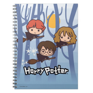 Cuaderno Personalizado Harry, Ron Y Hermione Volando En Bos