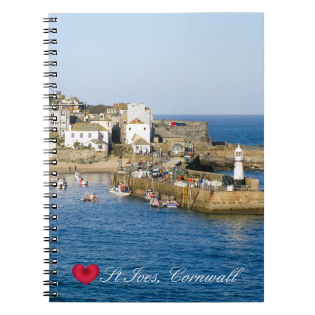 Cuaderno Personalizado Heart St Ives Harbour Pier Cornwall  (Frente)