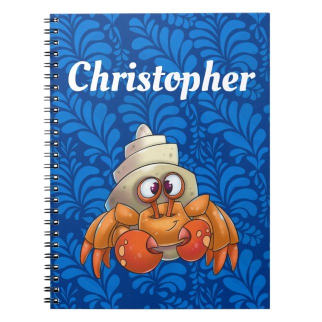 Cuaderno Personalizado Hermit Crab Notebook Blue (Frente)