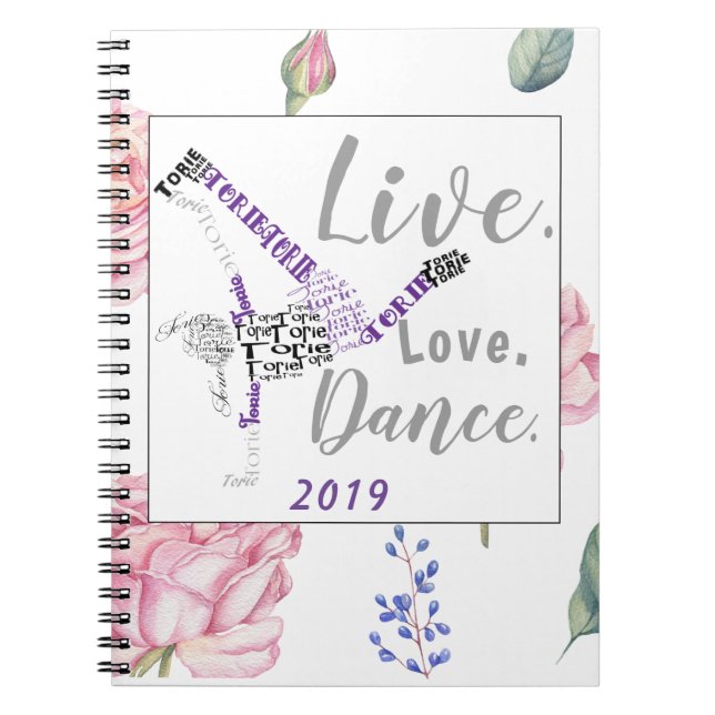 Cuaderno Personalizado Hip Hop Dancer Torie | Acuarela Rosa (Frente)