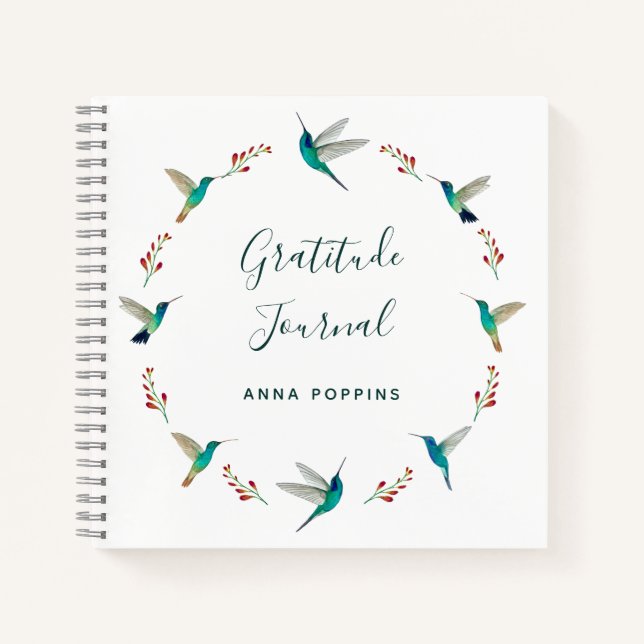 Cuaderno Personalizado Hummingbird Gratitude Journal (Anverso)