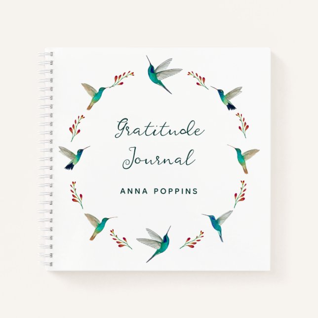 Cuaderno Personalizado Hummingbird Gratitude Journal (Anverso)