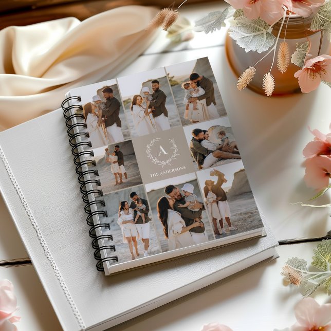 Cuaderno Personalizado Iniciales Elegante collage de fotos  (Subido por el creador)