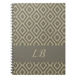 Cuaderno Personalizado iniciales patrón de ladrillos de pav