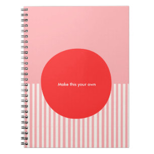 Cuaderno PERSONALIZADO Inspirado en Bauhaus Rojo y Rosa 