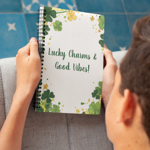Cuaderno Personalizado Irlandés Shamrock & Clover Border