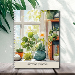 Cuaderno Personalizado Jardín Botánico Acuarela